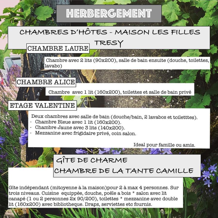 Chambres D Hotes Les Filles Tresy Passenans Exterior foto